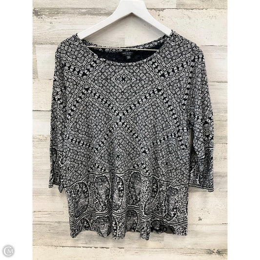 Top Long Sleeve By Lucky Brand In Black & White, Size: 1x