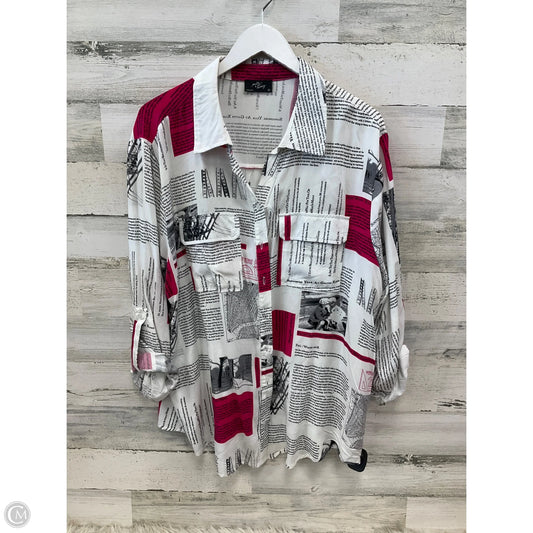 Top 3/4 Sleeve By Clothes Mentor In White, Size: 3x