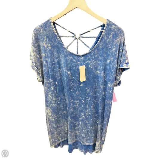 Top Short Sleeve By Cato In Blue, Size: L