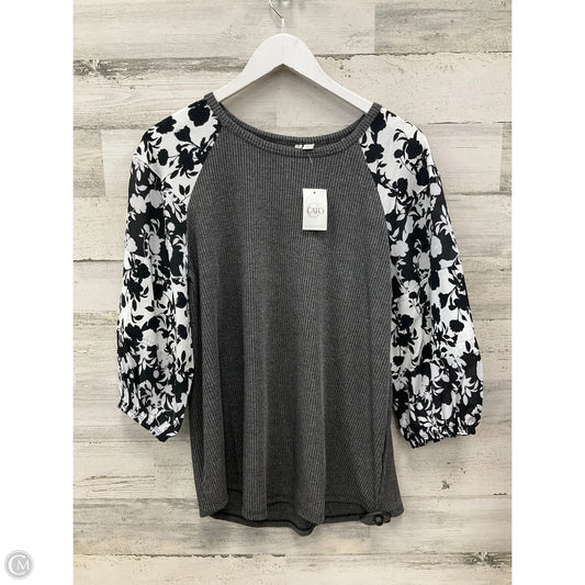 Top 3/4 Sleeve By Cato In Black & White, Size: M