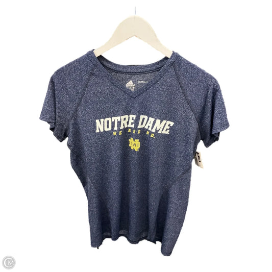 Athletic Top Short Sleeve By Adidas In Navy, Size: M