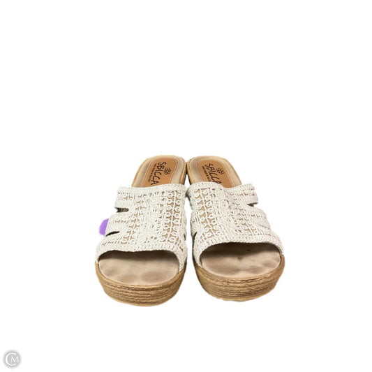 Sandals Heels Wedge By Sbicca In Cream, Size: 8