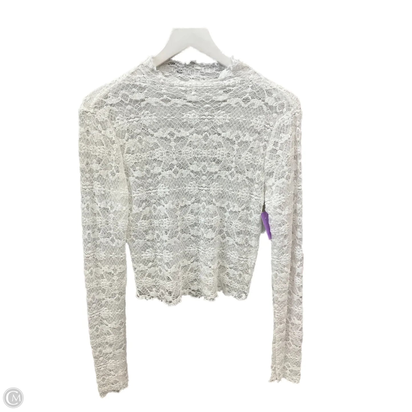Top Long Sleeve By Bp In White, Size: M