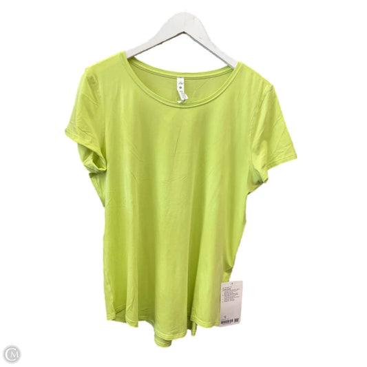 Athletic Top Short Sleeve By Lululemon In Green, Size: 10