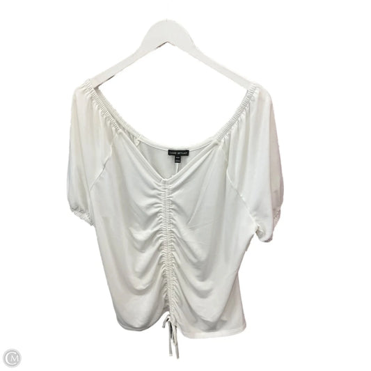 Top Short Sleeve By Lane Bryant In White, Size: Xl