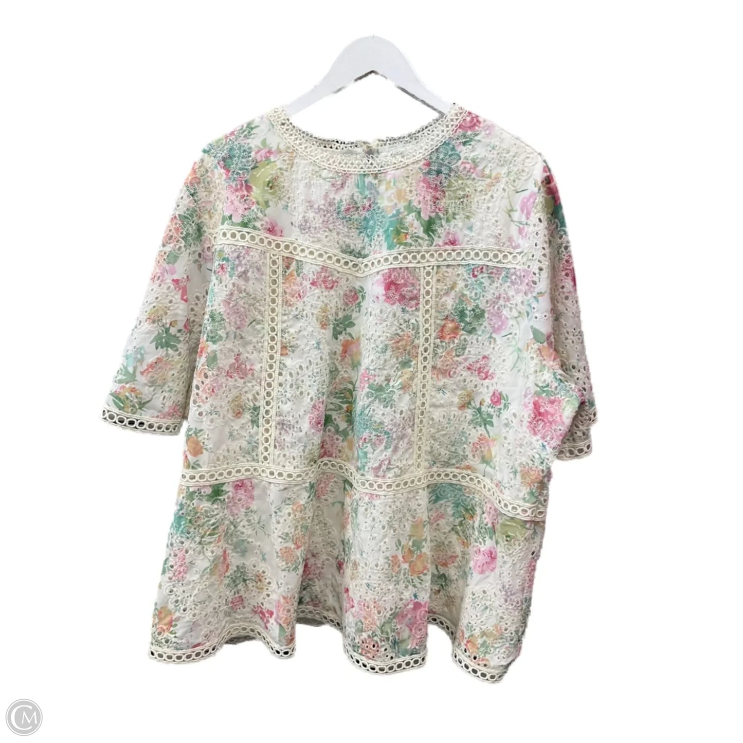 Top Short Sleeve By Cato In Multi-colored, Size: Xl