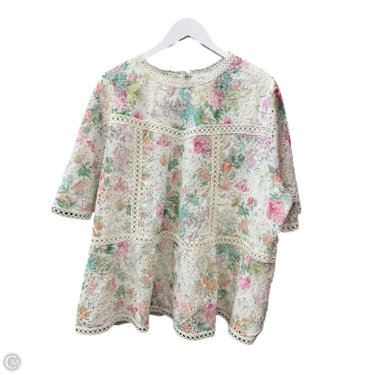 Top Short Sleeve By Cato In Multi-colored, Size: Xl