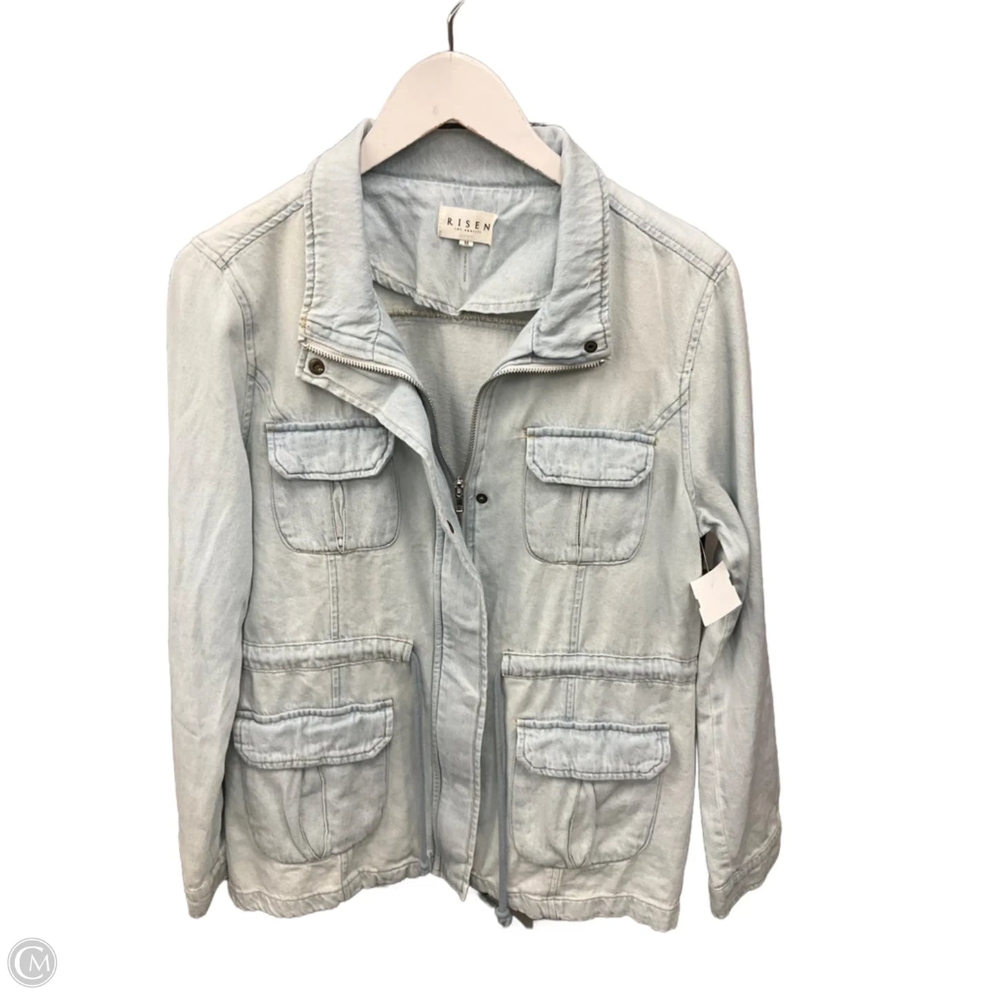 Jacket Other By Risen In Blue Denim, Size: M