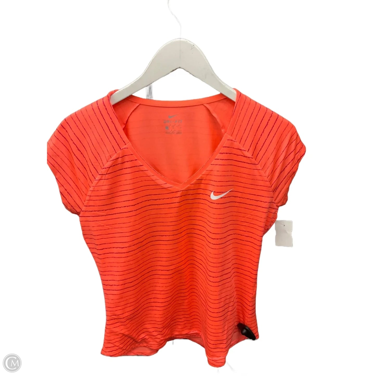 Athletic Top Short Sleeve By Nike Apparel In Orange, Size: M