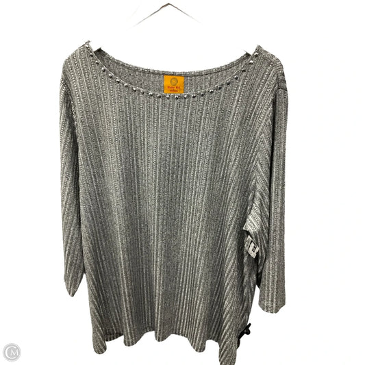 Top Long Sleeve By Ruby Rd In Silver, Size: 2x