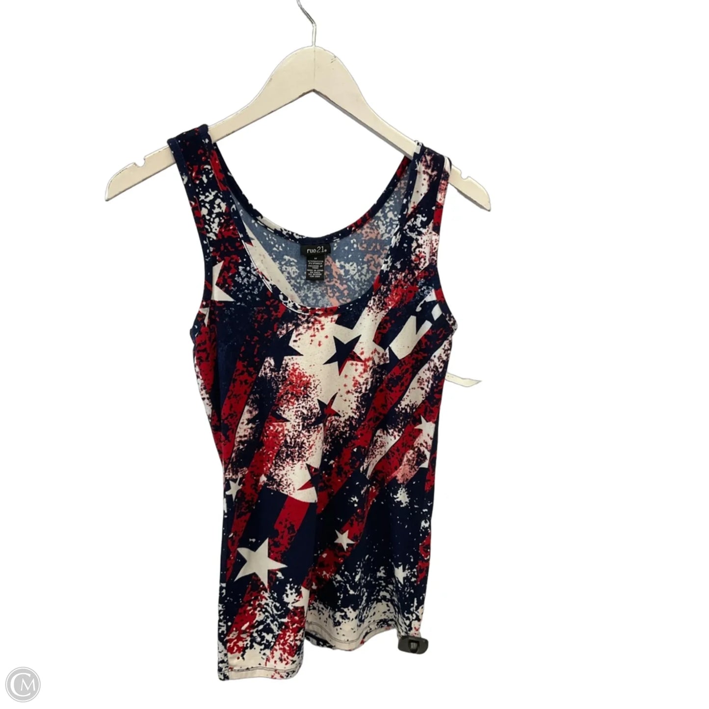 Top Sleeveless By Rue 21 In Blue & Red & White, Size: M