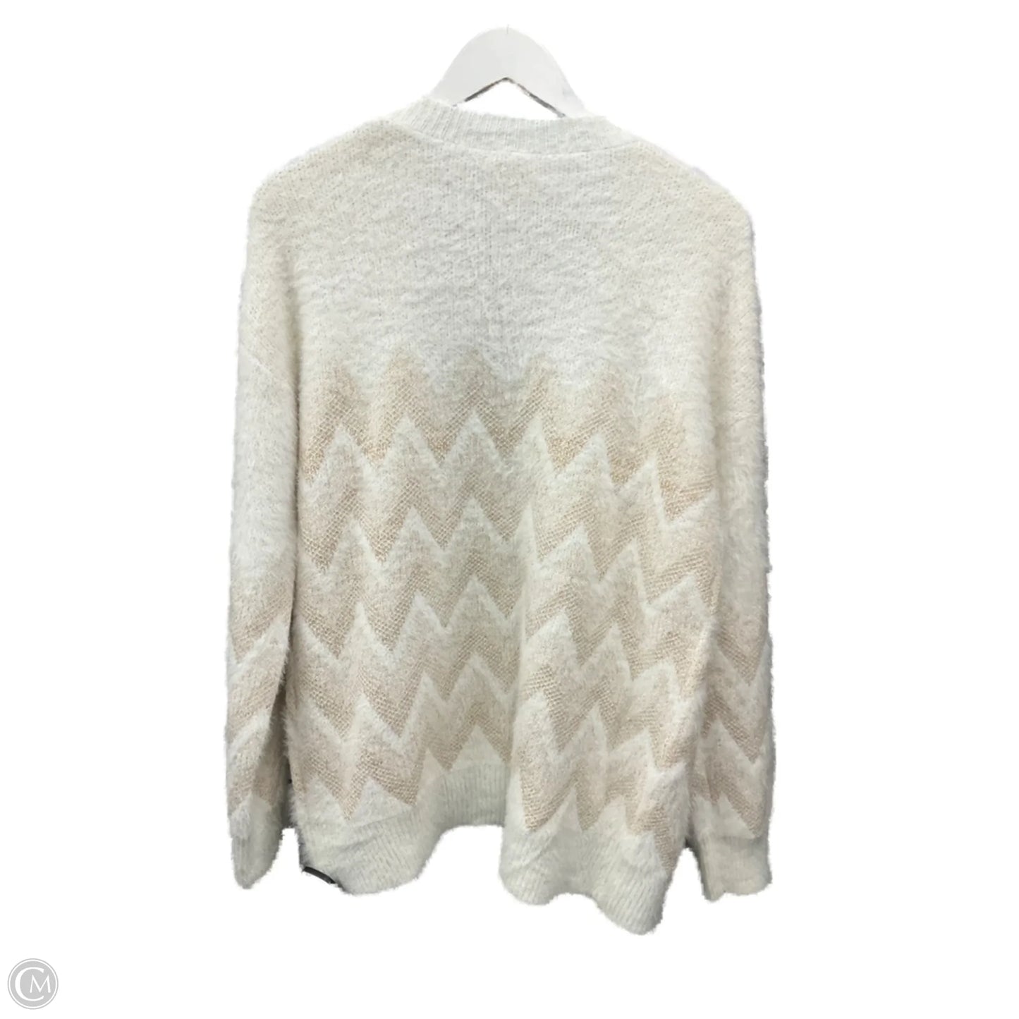 Sweater Cardigan By Hem & Thread In Cream, Size: L