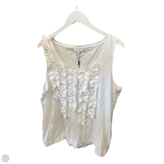 Top Sleeveless By Chicos In White, Size: Xl