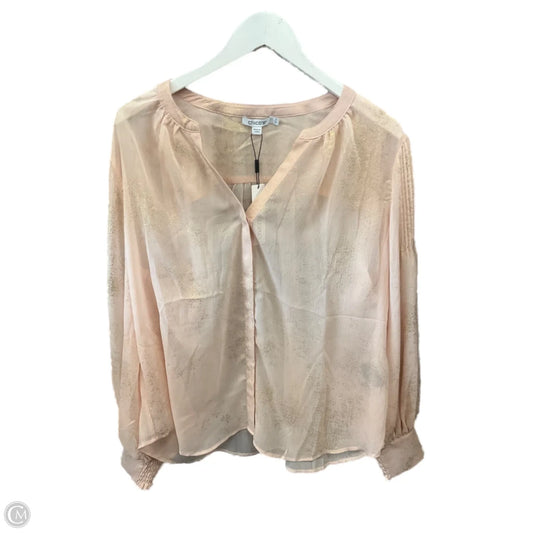 Top Long Sleeve By Chicos In Peach, Size: Xl
