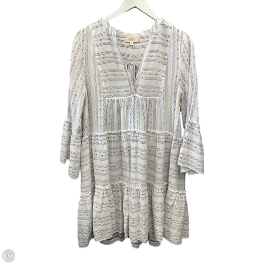 Dress Casual Short By Elan In Purple & White, Size: S