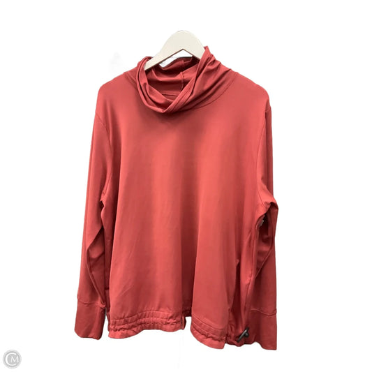 Athletic Top Long Sleeve Collar By Nike Apparel In Orange, Size: 1x