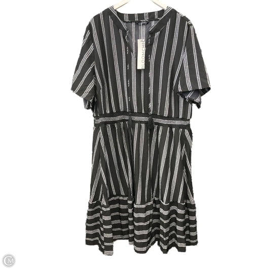 Dress Casual Midi By Clothes Mentor In Black & White, Size: 3x
