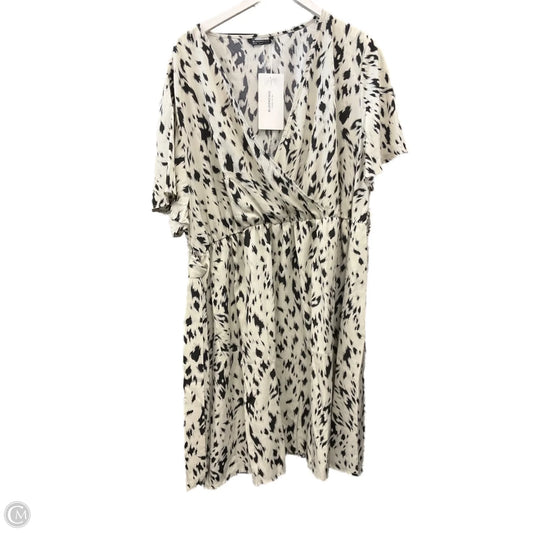 Dress Casual Midi By Clothes Mentor In Black & Cream, Size: 3x