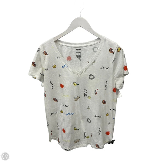 Top Short Sleeve By Sonoma In White, Size: L