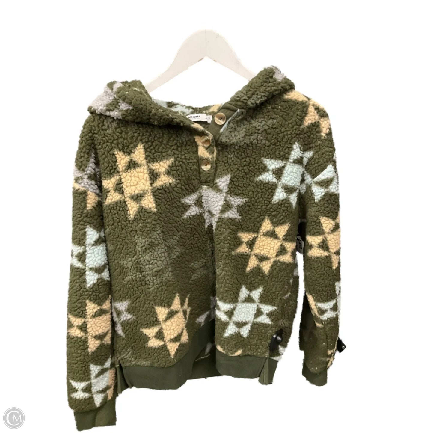 Sweatshirt Hoodie By Sonoma In Green, Size: M