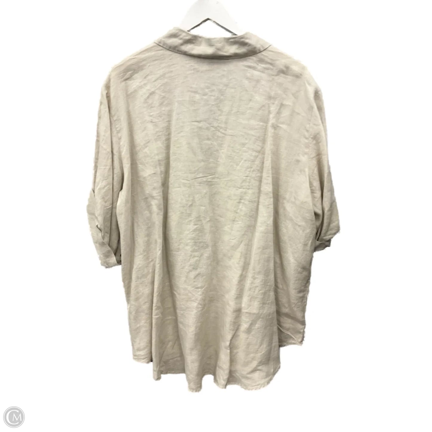 Top Short Sleeve By Ellen Tracy In Tan, Size: 3x