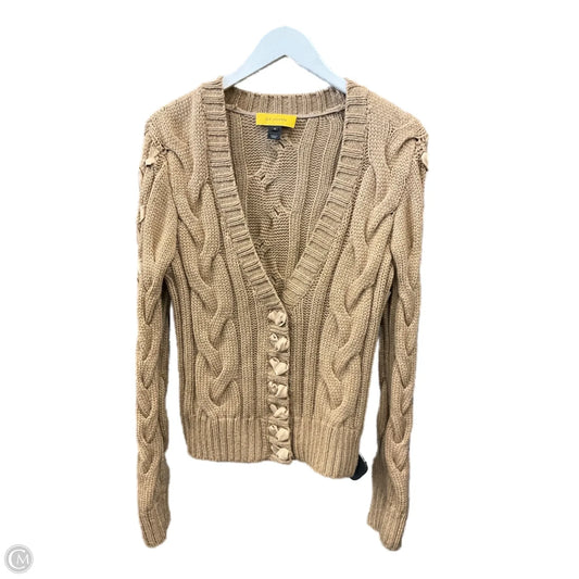 Sweater Cardigan By St. John In Tan, Size: M
