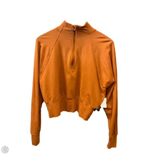 Athletic Top Long Sleeve Collar By Lululemon In Orange, Size: 6