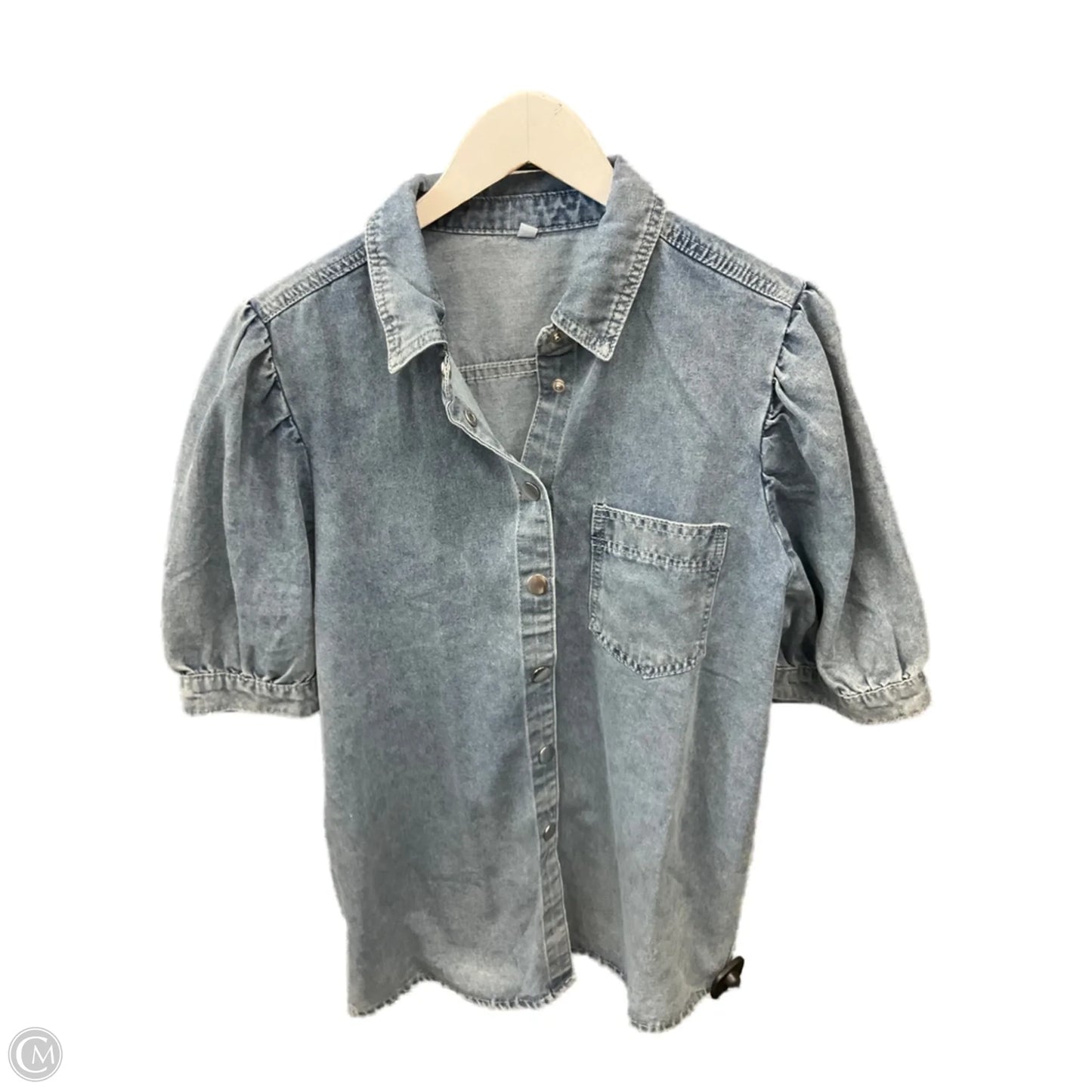 Top Short Sleeve By Clothes Mentor In Blue Denim, Size: S