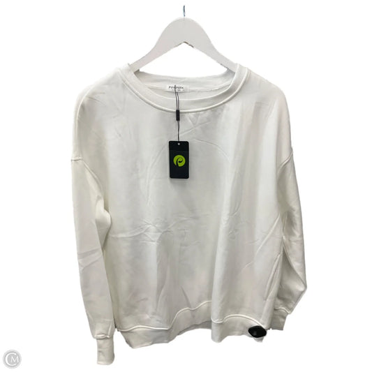 Sweatshirt Crewneck By Clothes Mentor In White, Size: L