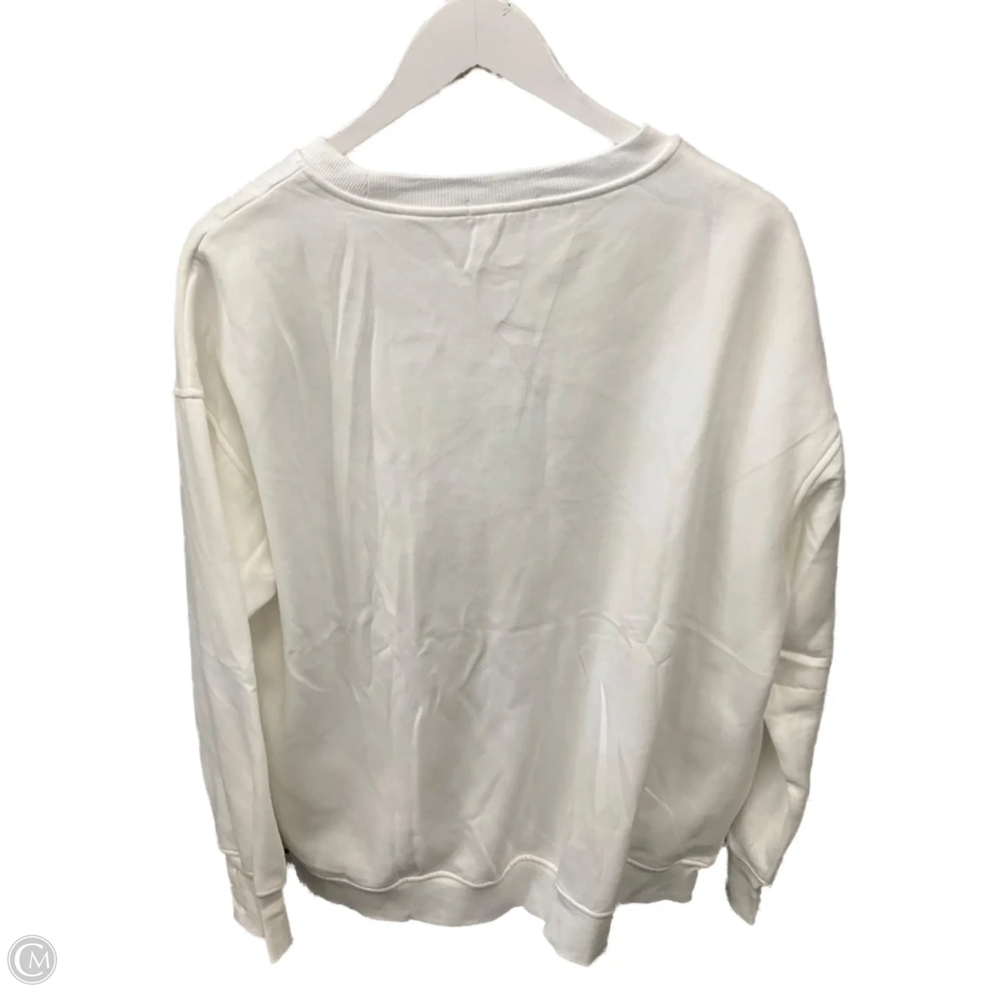 Sweatshirt Crewneck By Clothes Mentor In White, Size: L