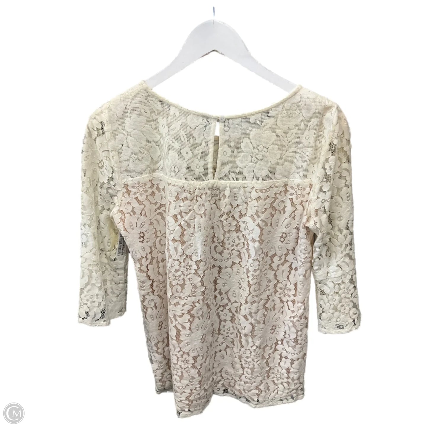 Top 3/4 Sleeve By Peach Love Cream California In Cream, Size: M