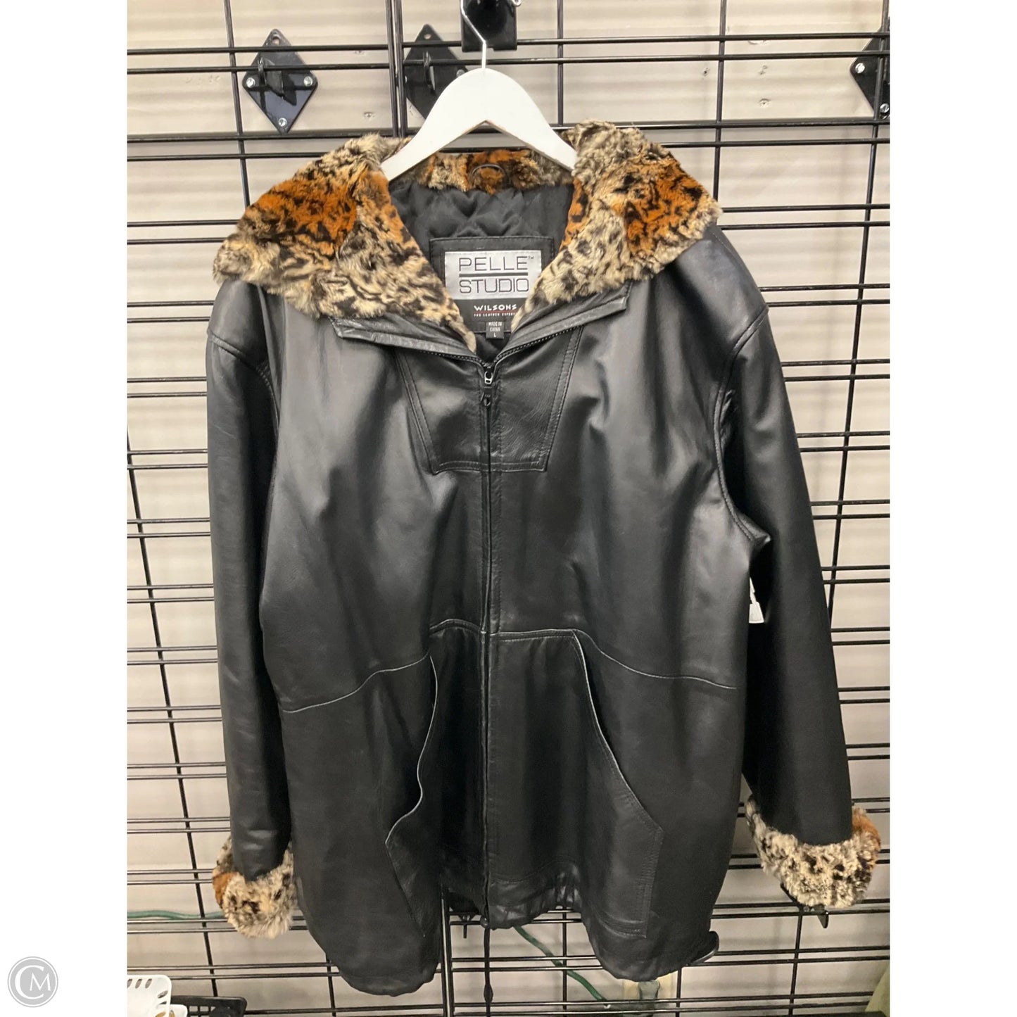 Coat Leather By Wilsons Leather In Black, Size: L