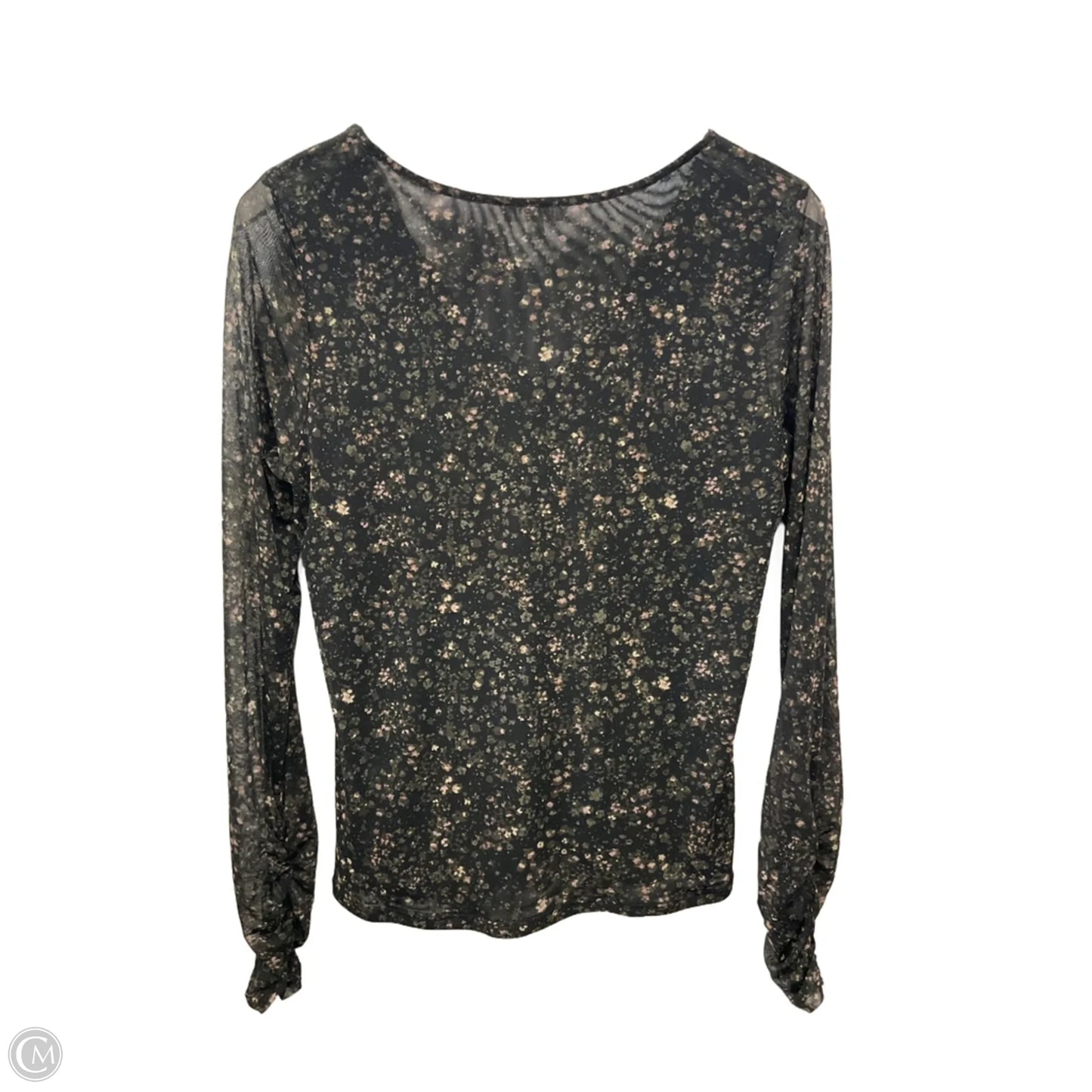 Top Long Sleeve By Signature Collection In Black, Size: M