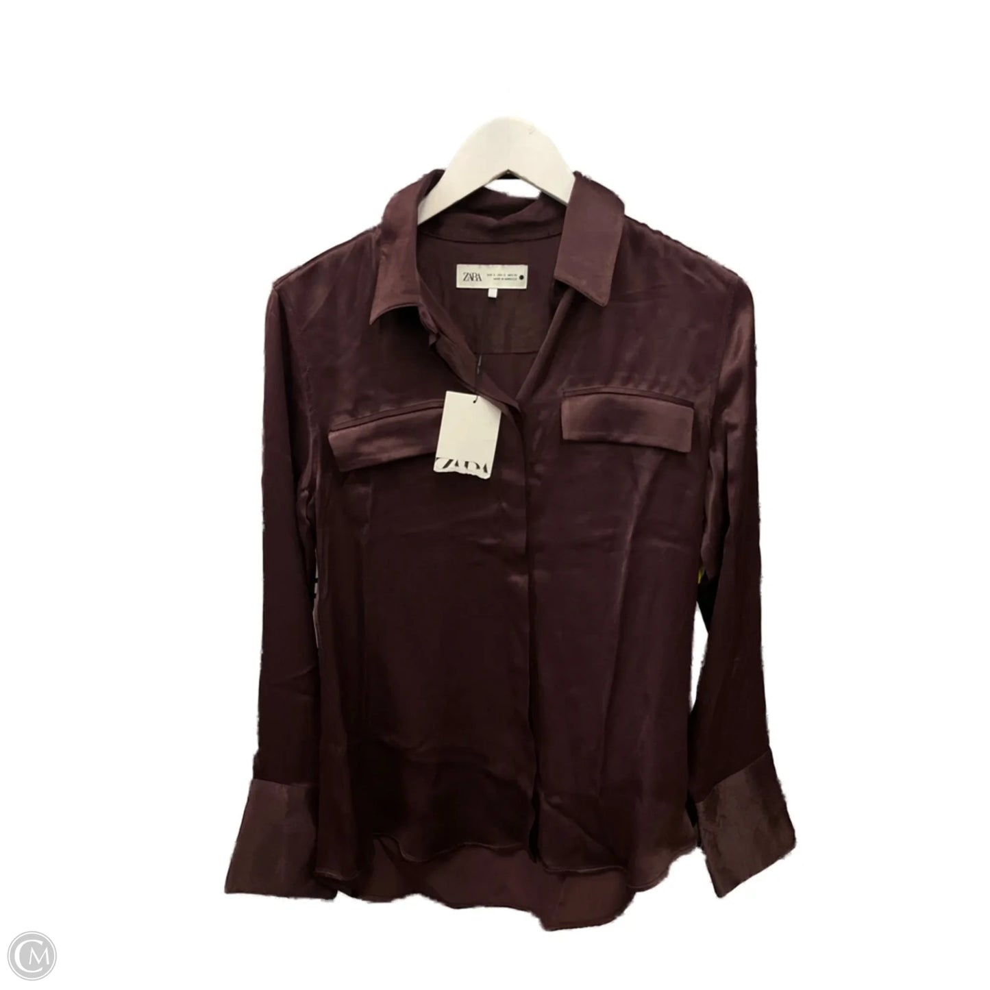 Top Long Sleeve By Zara In Purple, Size: S