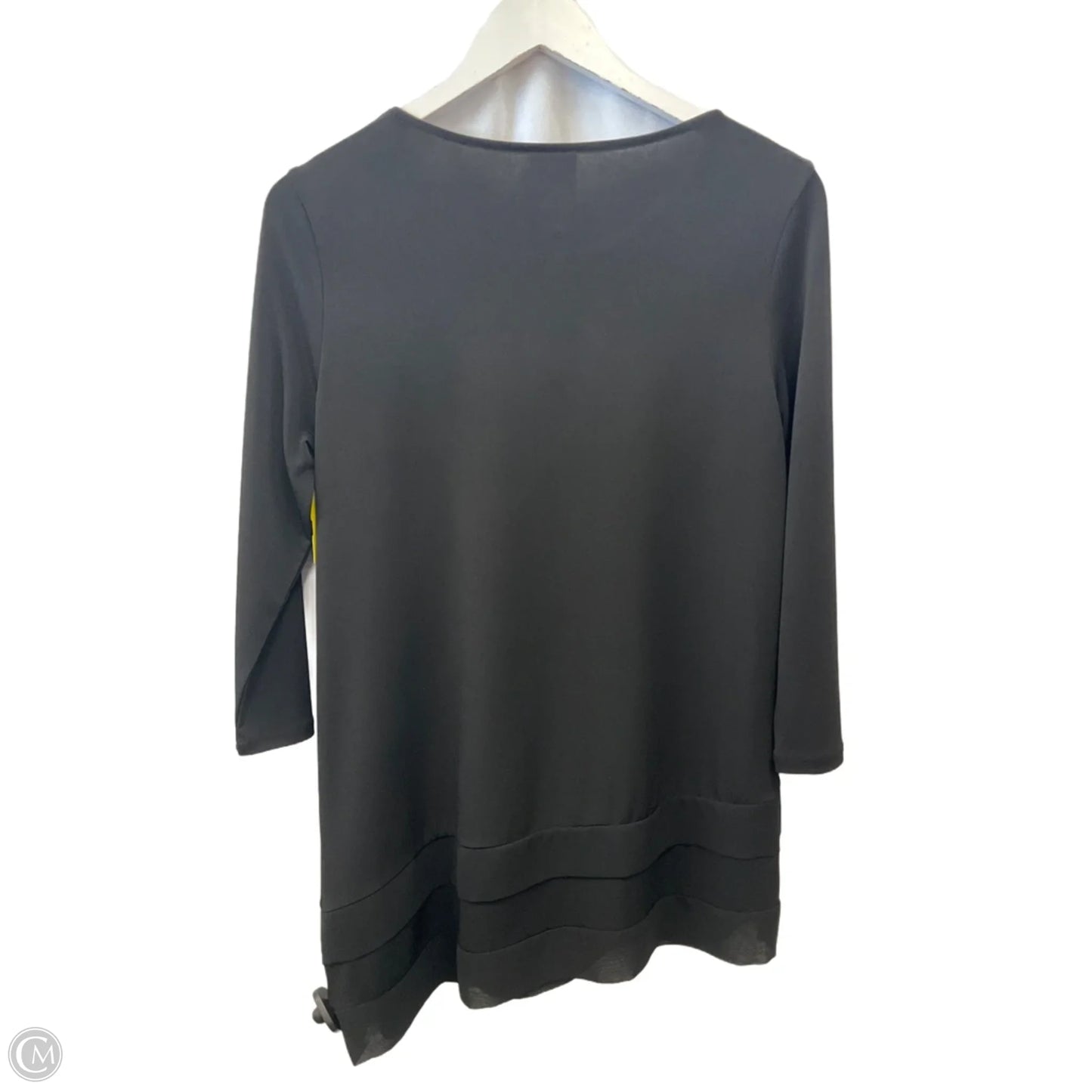 Top 3/4 Sleeve By Chicos In Black, Size: S