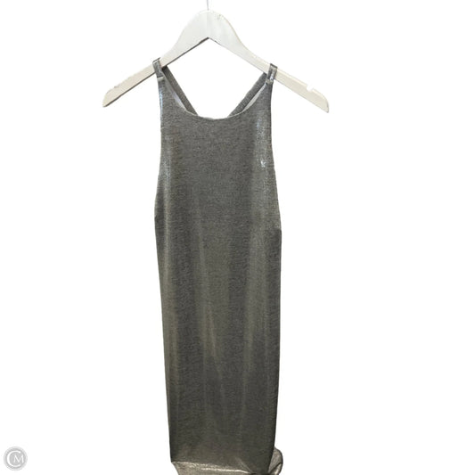 Dress Party Midi By White House Black Market In Silver, Size: L