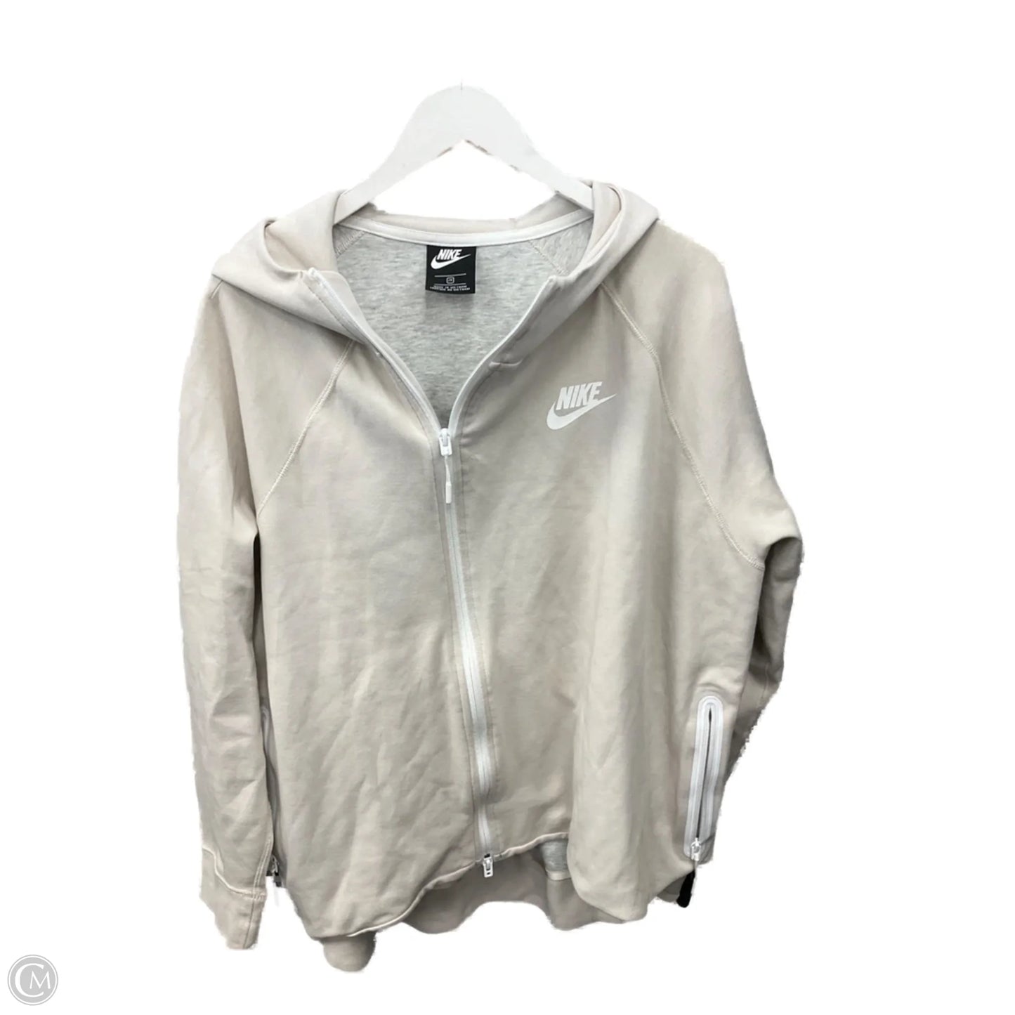 Athletic Jacket By Nike Apparel In Tan, Size: 2x