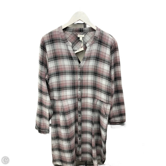 Dress Casual Midi By Garnet Hill In Grey & Purple, Size: M