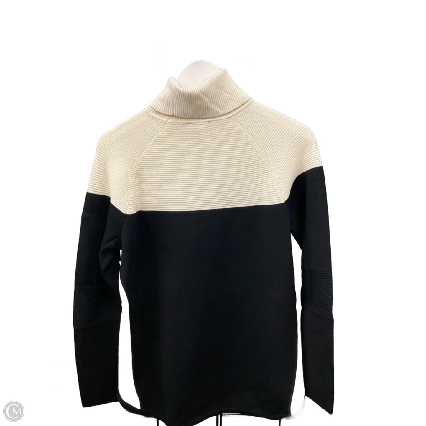 Sweater By Talbots In Black & Cream, Size: M