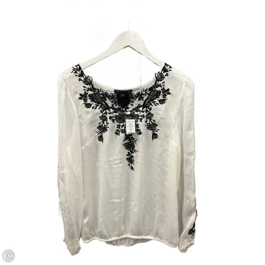 Top Long Sleeve By White House Black Market In Black & White, Size: S