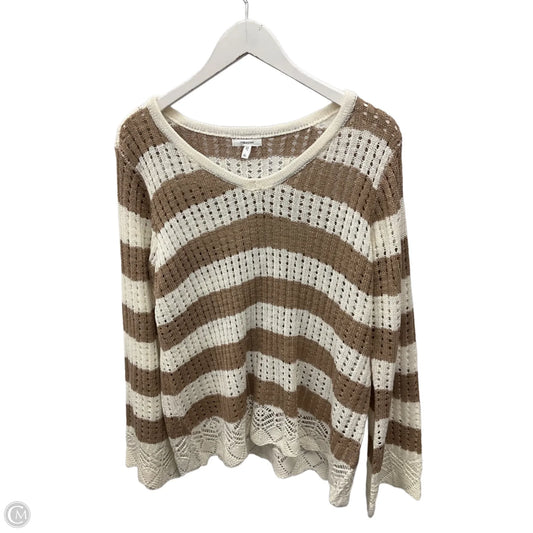 Sweater By Maurices In Tan & White, Size: Xl