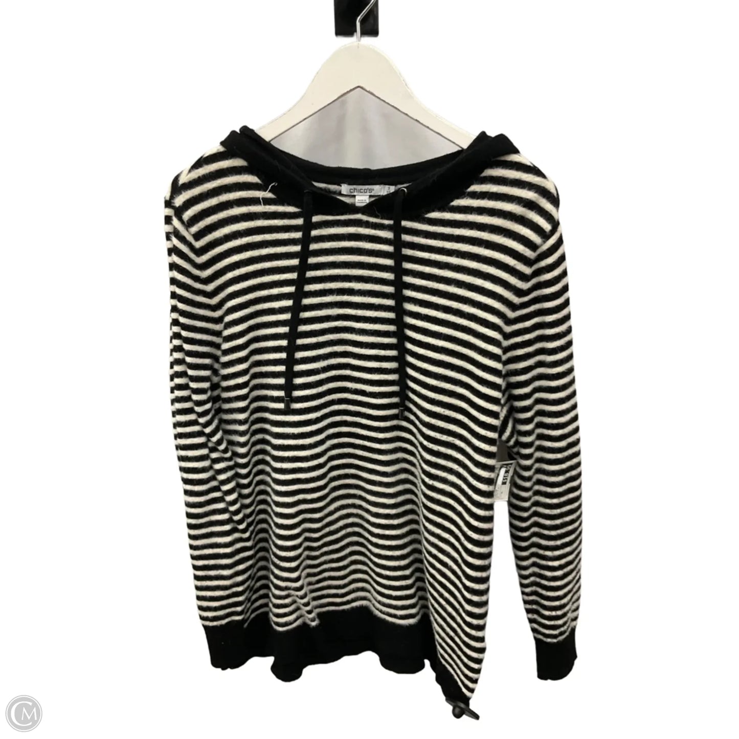 Sweater By Chicos In Black & White, Size: Xl