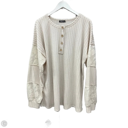 Top Long Sleeve By Heimish Usa In Cream, Size: 3x