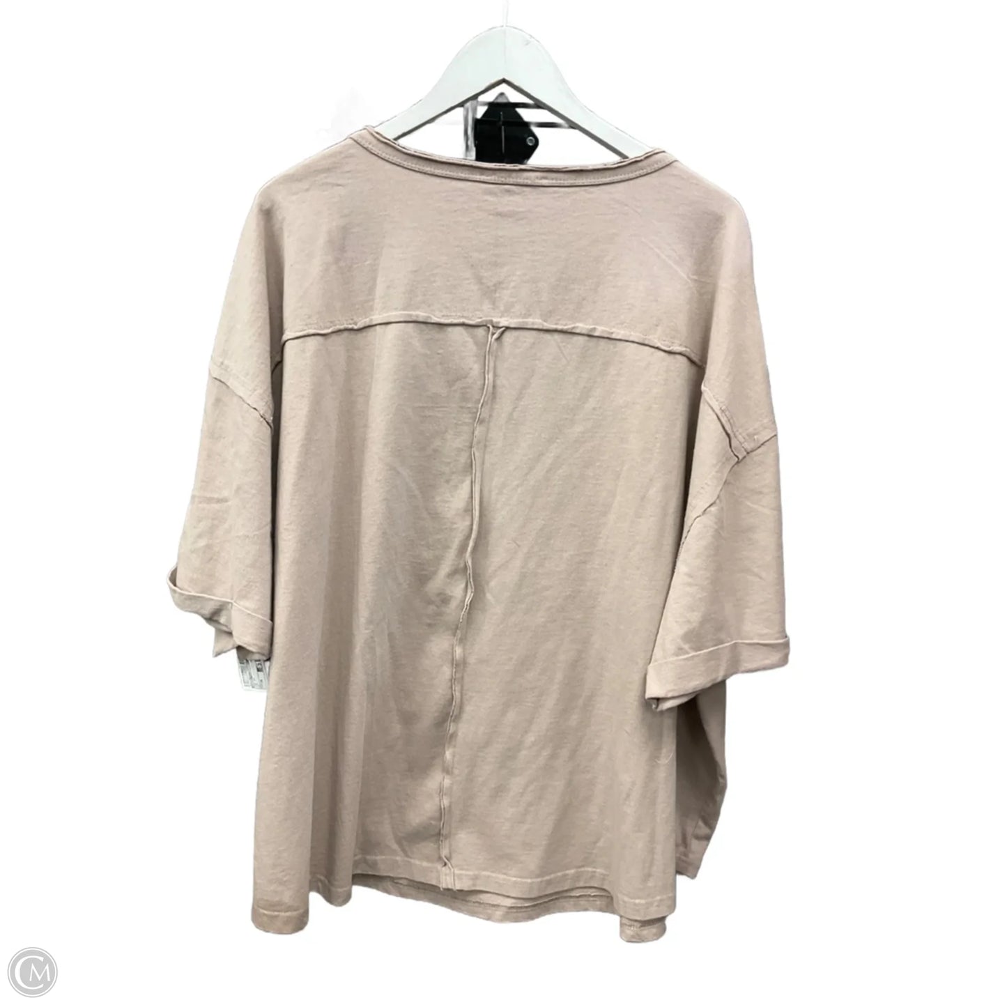 Top Short Sleeve By Easel In Tan, Size: 3x
