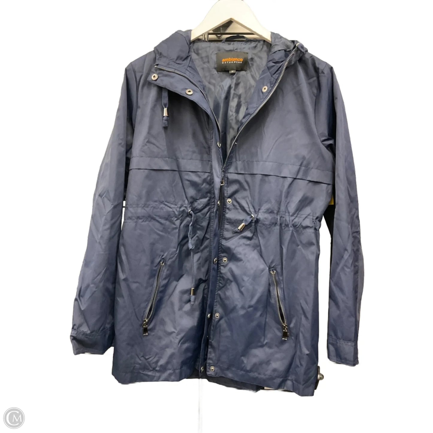 Jacket Windbreaker By Ambiance Apparel In Navy, Size: M