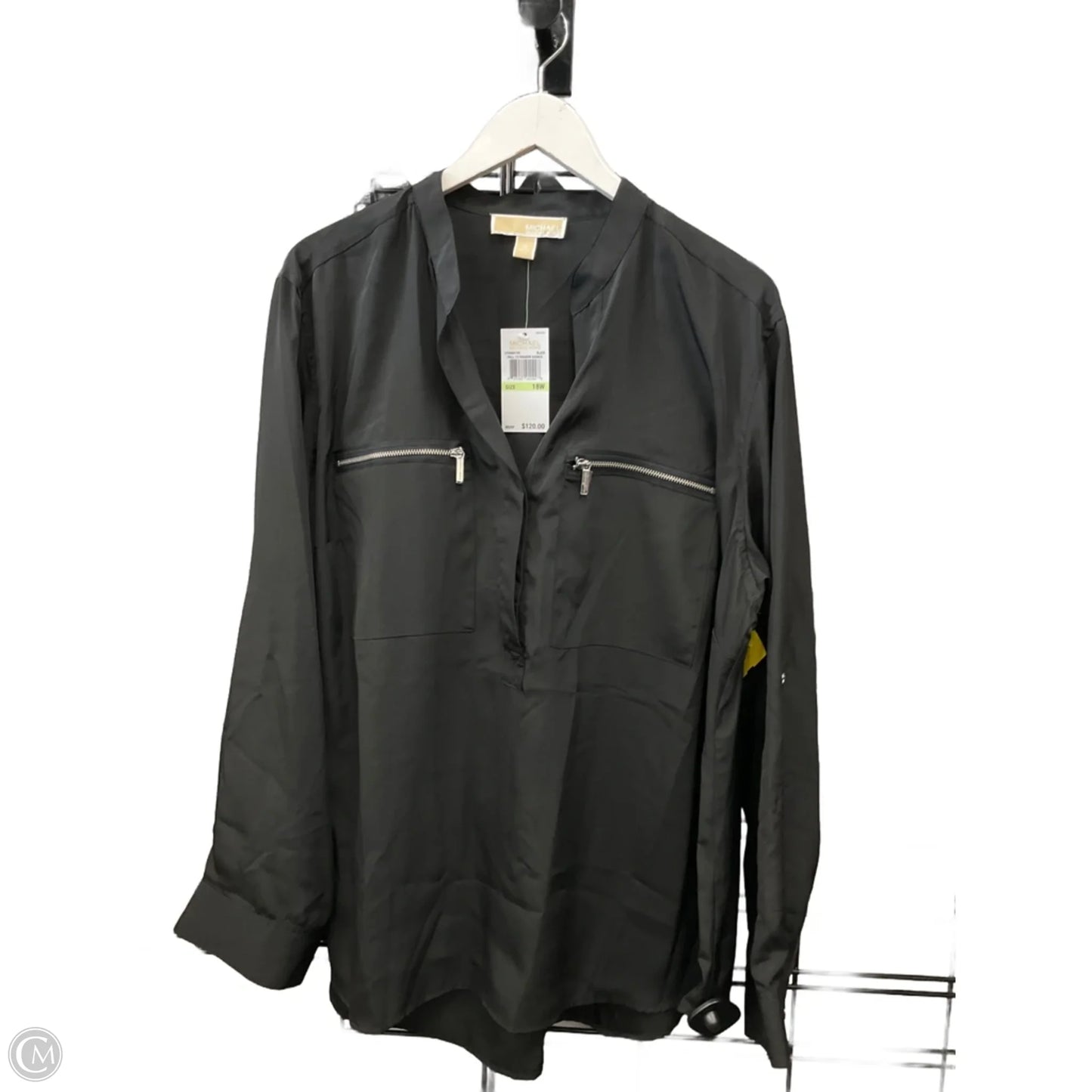 Top Long Sleeve By Michael By Michael Kors In Black, Size: 1x
