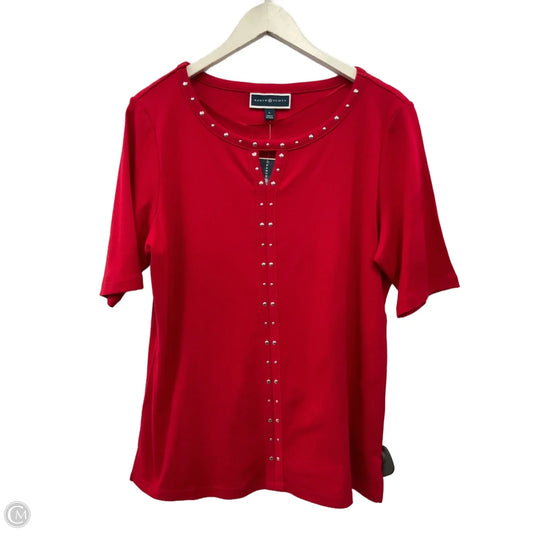 Top Short Sleeve By Karen Scott In Red, Size: L
