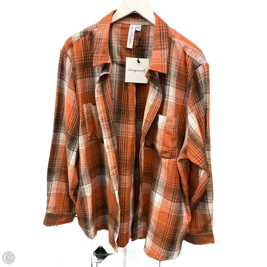 Top Long Sleeve By Grace + Karma In Orange, Size: 2x