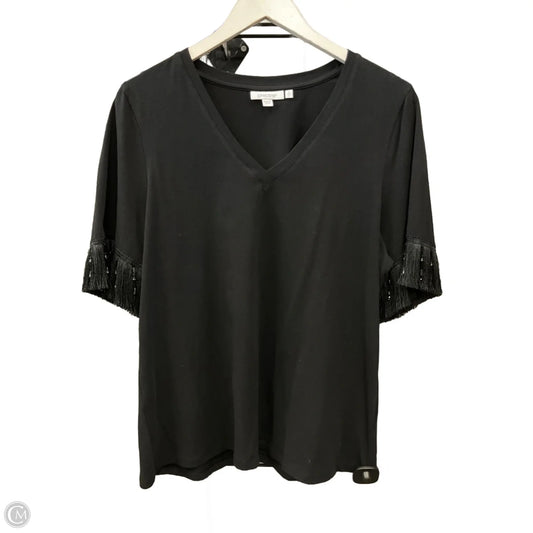 Top Short Sleeve By Chicos In Black, Size: L