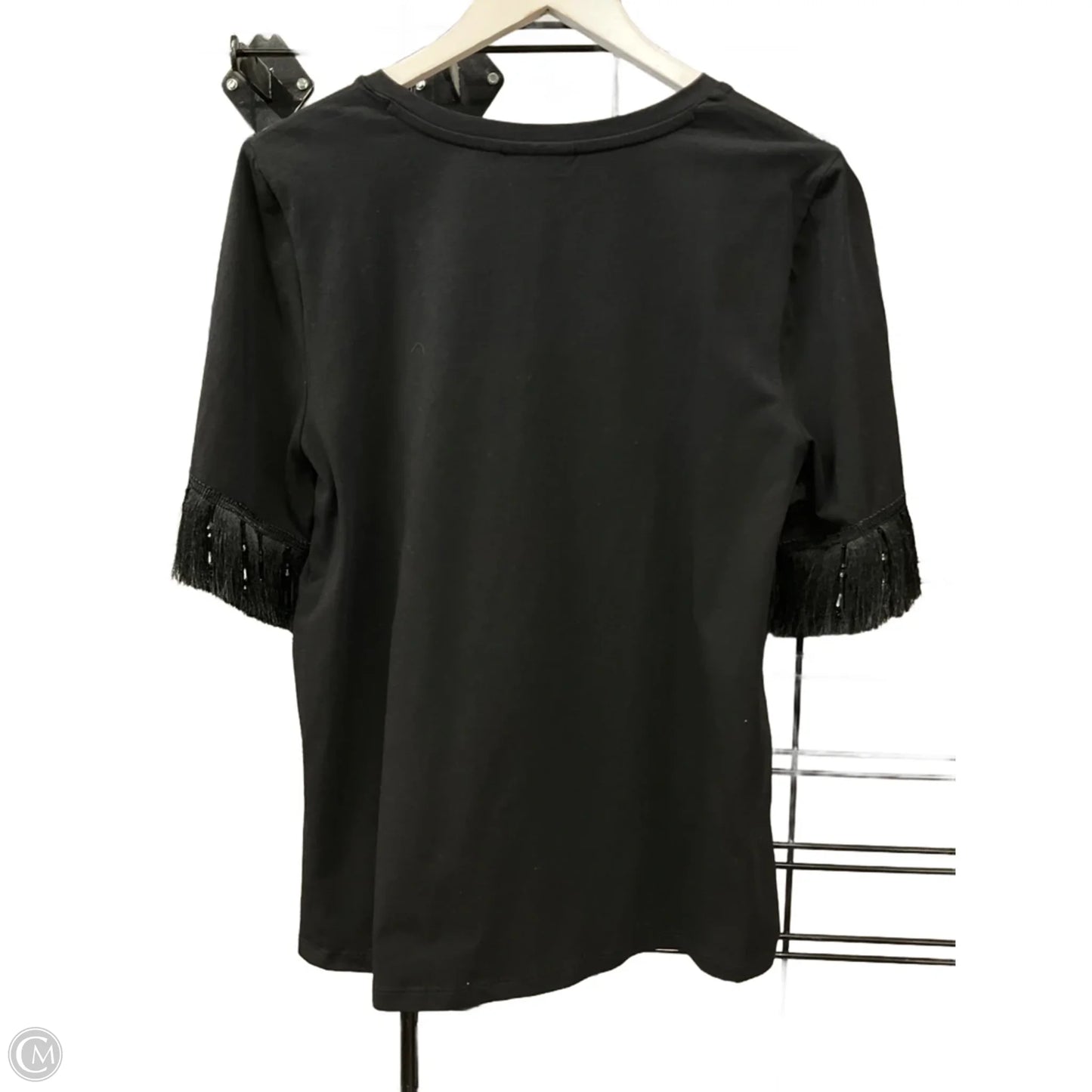Top Short Sleeve By Chicos In Black, Size: L